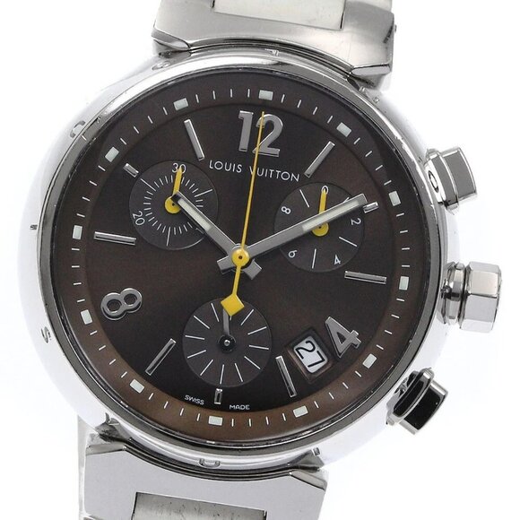 LOUIS VUITTON Tambour Q1321 Chronograph Brown Dial Quartz Boy's Watch - Picture 4 of 8